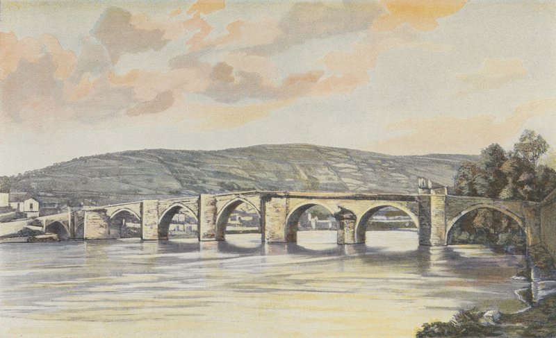 Cahors, Pont Neuf Complex (14. C), Udsigt taget opstrøms på højre bred af French Photographer