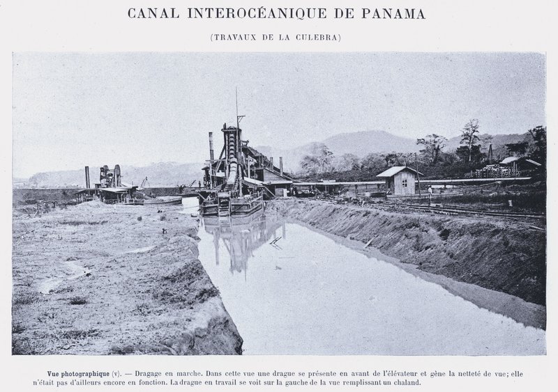 Panama Interoceanic Canal, Culebra Works (s/h-billede) af French Photographer
