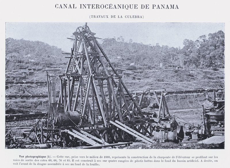Panama Interoceanic Canal, Culebra Works (s/h-billede) af French Photographer