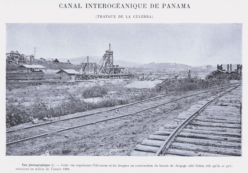 Panama Interoceanic Canal, Culebra Works (s/h-billede) af French Photographer
