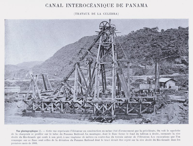 Panama Interoceanic Canal, Culebra Works (s/h-billede) af French Photographer