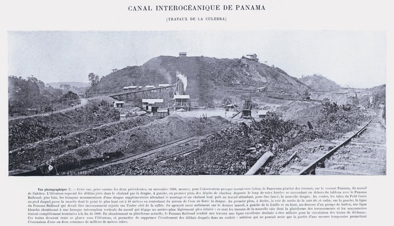 Panama Interoceanic Canal, Culebra Works (s/h-billede) af French Photographer
