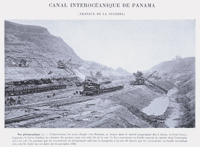 Panama Interoceanic Canal, Culebra Works (s/h-billede) af French Photographer