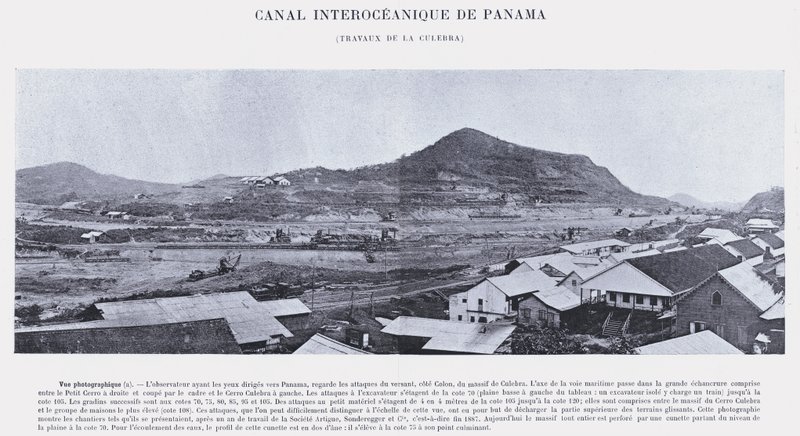 Panama Interoceanic Canal, Culebra Works (s/h-billede) af French Photographer