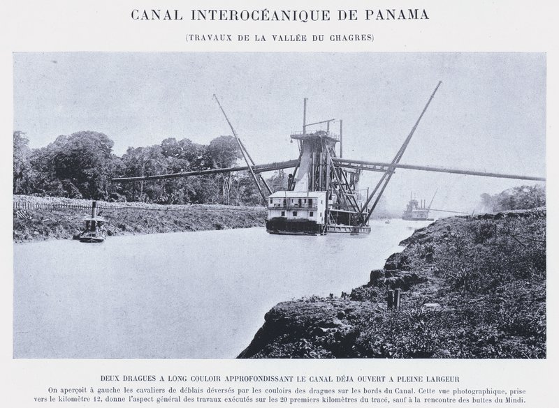 Panama Interoceanic Canal, Chagres Valley Works (s/h-billede) af French Photographer