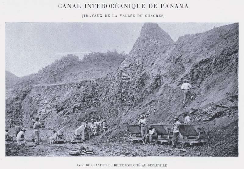 Panama Interoceanic Canal, Chagres Valley Works (s/h-billede) af French Photographer