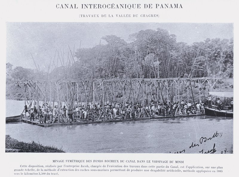 Panama Interoceanic Canal, Chagres Valley Works (s/h-billede) af French Photographer