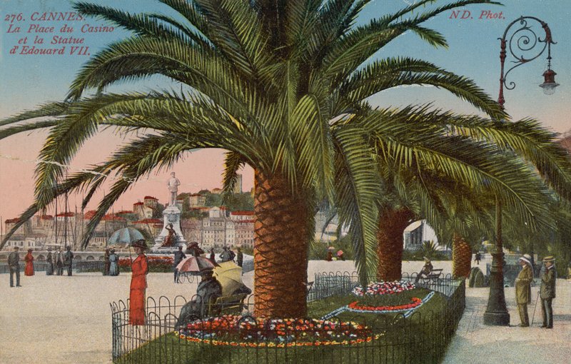 Cannes - Place du Casino og statue af kong Edward VII af England. Postkort sendt i 1913. af French Photographer