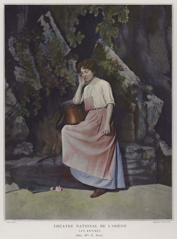 Cecile Sorel som Jane i Les Antibel (farvet foto) af French Photographer