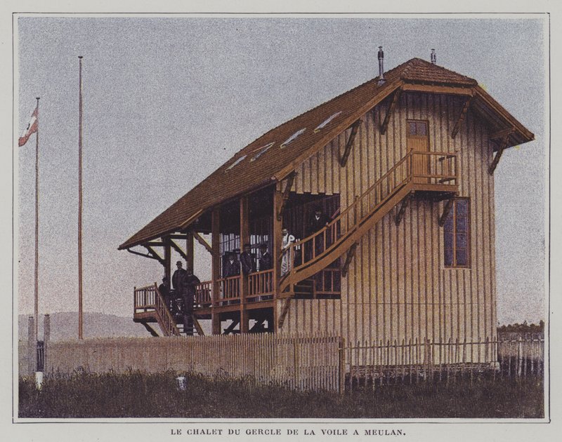 Chalet fra Meulan Sailing Club, Paris (farvefoto) af French Photographer