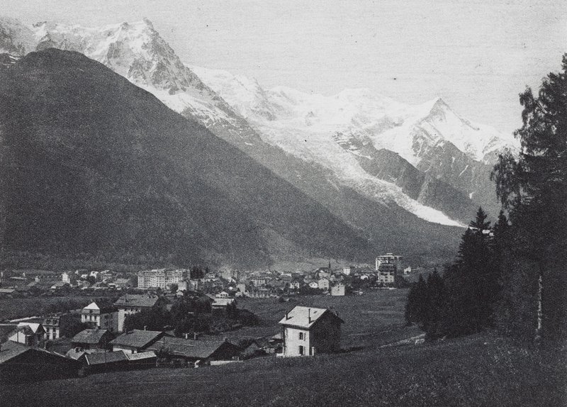Chamonix og Mont Blanc (s/h-foto) af French Photographer