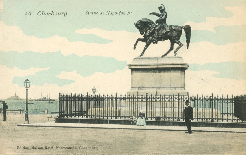 Cherbourg, Frankrig, Statue af Napoleon I af French Photographer