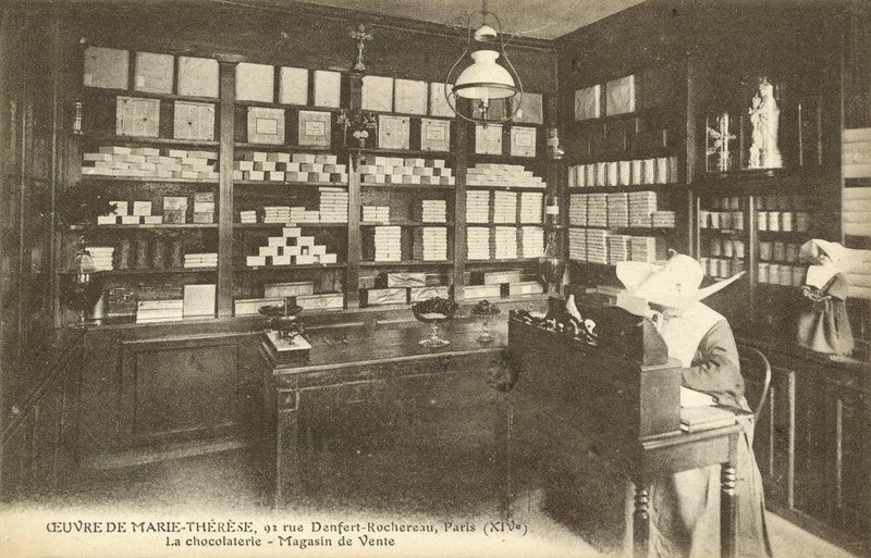 Chokoladebutik, 92 Rue Denfert-Rochereau, Paris (s/h-billede) af French Photographer