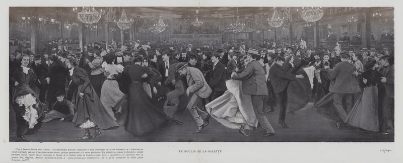 Dans på Moulin de la Galette, Paris (s/h-billede) af French Photographer