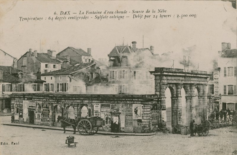 Dax - kilden med varmt vand - kilde fra Nebe. Postkort sendt i 1913. af French Photographer