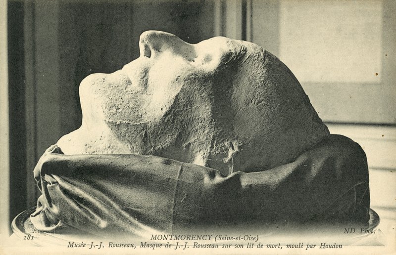 Dødsmaske af Jean-Jacques Rousseau, støbt af Houdon af French Photographer