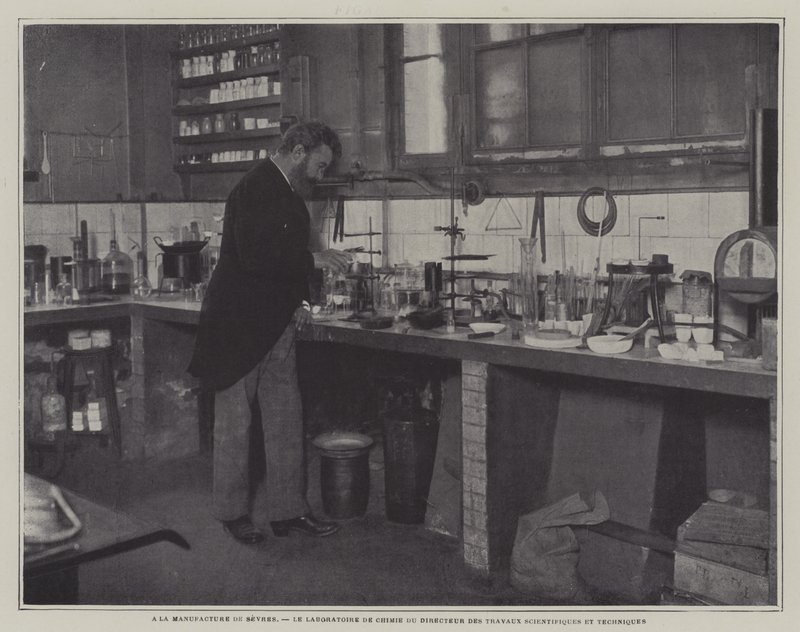 Direktør for videnskabelige og tekniske værker i kemilaboratoriet på Sevres porcelænsfabrik, Frankrig (s/h foto) af French Photographer