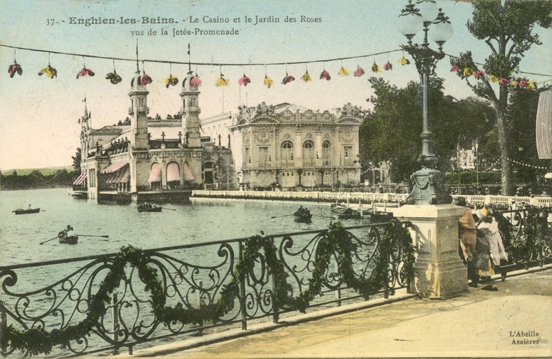 Enghien-Les-Bains, Kasinoet, Rosenhaven af French Photographer
