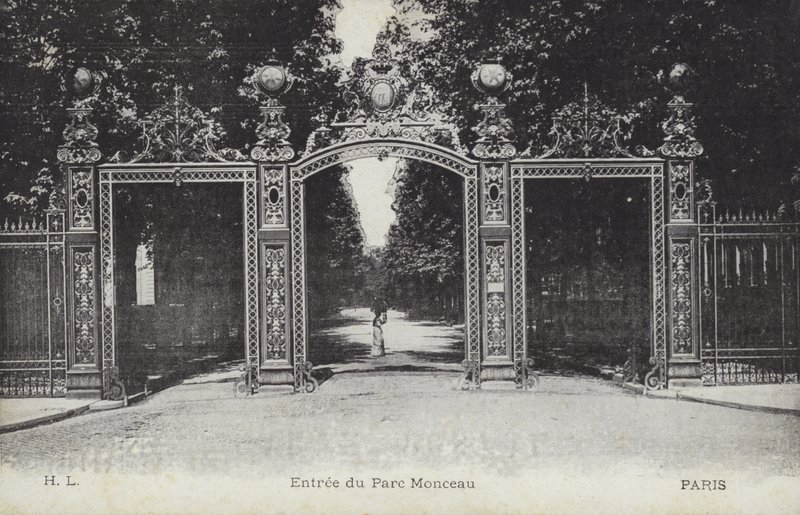 Indgang, Parc Monceau, Paris (s/h-billede) af French Photographer