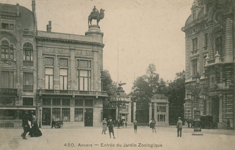Indgang til Zoologisk Have i Anvers. Postkort sendt i 1913. af French Photographer