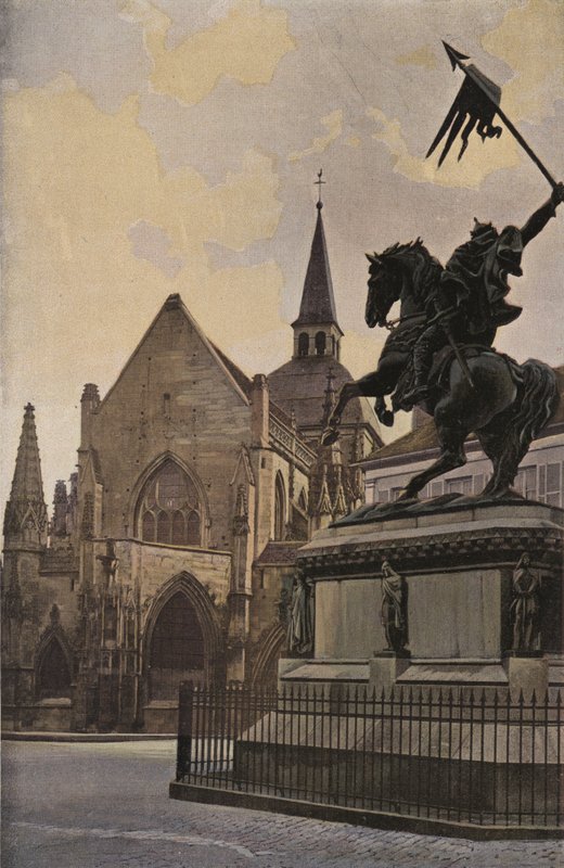 Cliff, Trinity Church og Statue af Vilhelm Erobreren af French Photographer