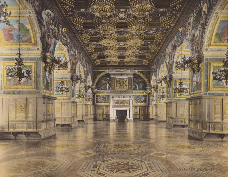 Fontainebleau: Galerie Henri II (farvefoto) af French Photographer