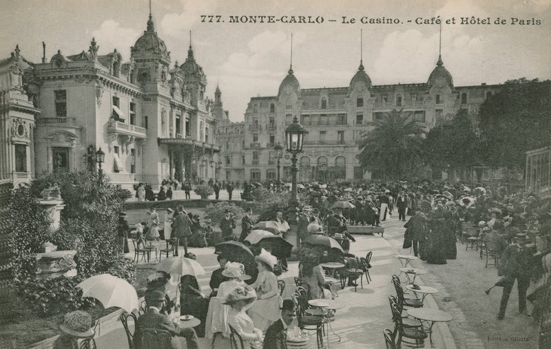 Hotel de Paris Monte-Carlo i Monte Carlo, Monaco, Frankrig. Postkort sendt i 1913. af French Photographer