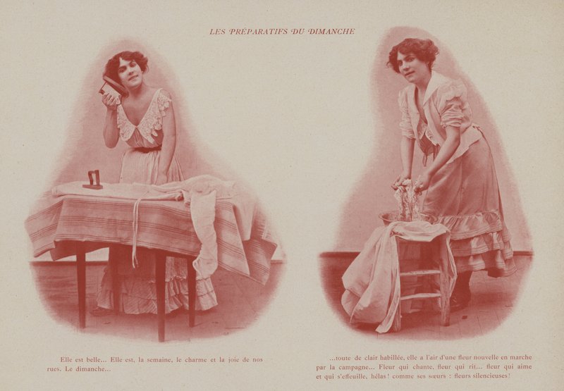 Illustration til Petites Parisiennes (dvs. unge arbejdende piger i Paris) (s/h foto) af French Photographer