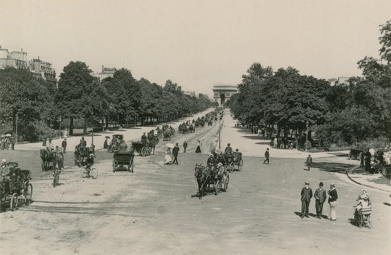 LAvenue du Bois-de-Boulogne, Bois de Boulogne Avenue (fotogravering) af French Photographer