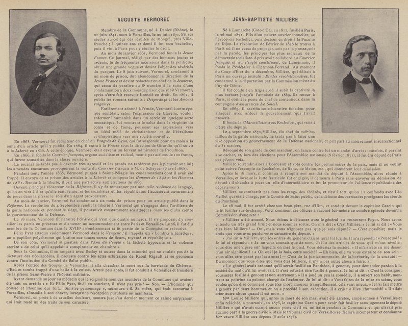 Pariserkommunen, Auguste Vermorel, Jean-Baptiste Milliere (s/h-foto) af French Photographer