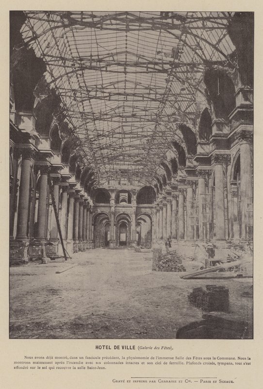 Paris Commune, Hotel De Ville, Galerie des Fetes (s/h-billede) af French Photographer