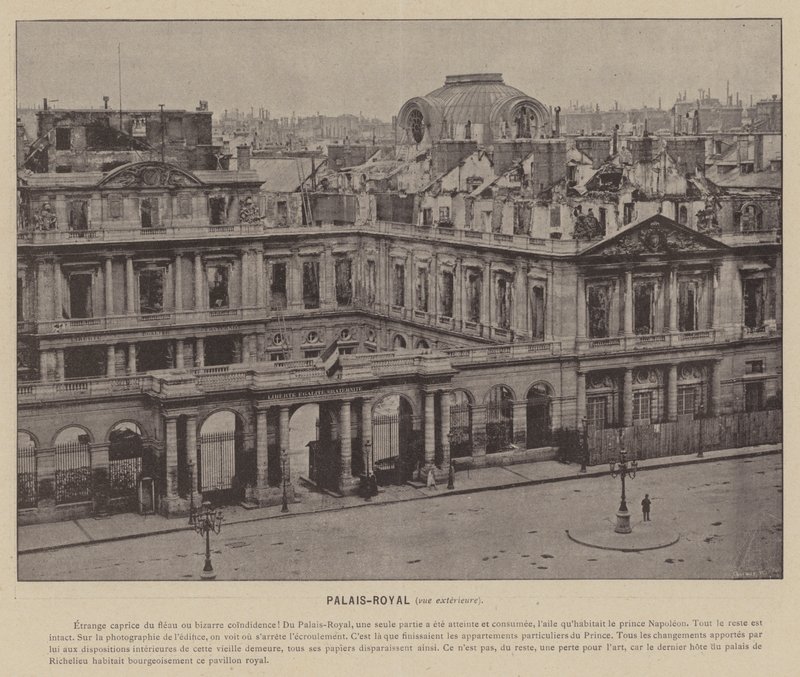 Pariserkommunen, Palais-Royal, udvendig udsigt (s/h-billede) af French Photographer