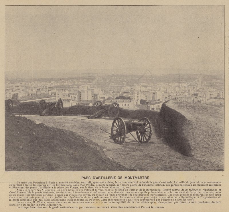 Pariserkommunen, Montmartre Artillery Park (s/h foto) af French Photographer
