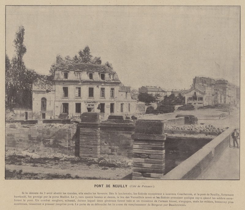 Pariserkommunen, Pont De Neuilly, Cote de Puteaux (s/h-billede) af French Photographer