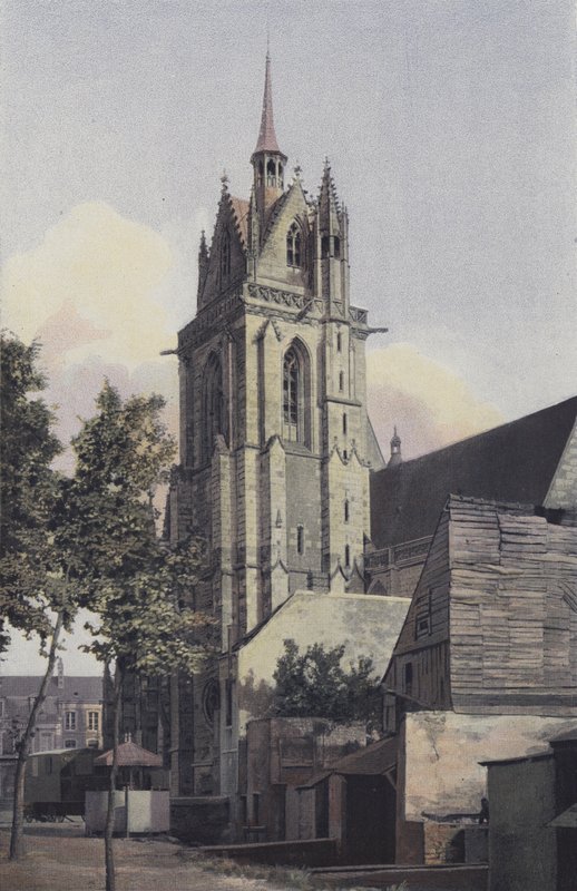 La Ferte-Bernard, N D des Marais Kirke Klokketårn, N O side af French Photographer