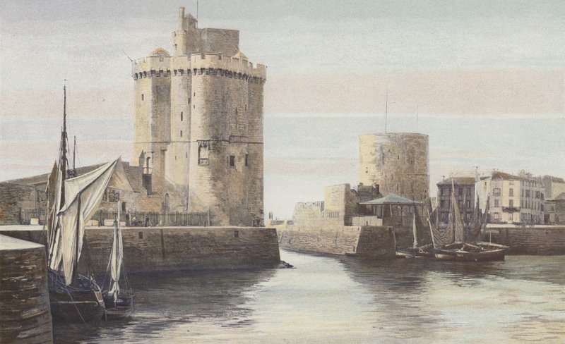 La Rochelle, Indgang til havnen, Tour Saint-Nicolas, Tour de la Chaine af French Photographer