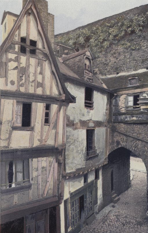 Laval, Porte Beucheresse og vicilles huse af French Photographer