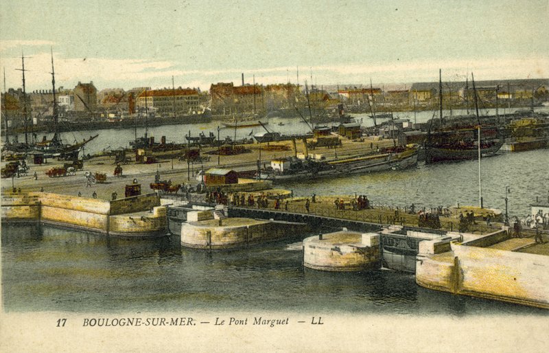 Pont Marguet, Boulogne-sur-Mer (farvefoto) af French Photographer