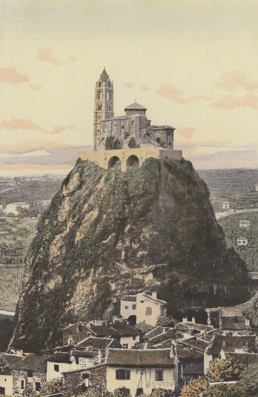 Le Puy, Saint-Michel kirke, på toppen af ​​klippen i Aiguilhe af French Photographer