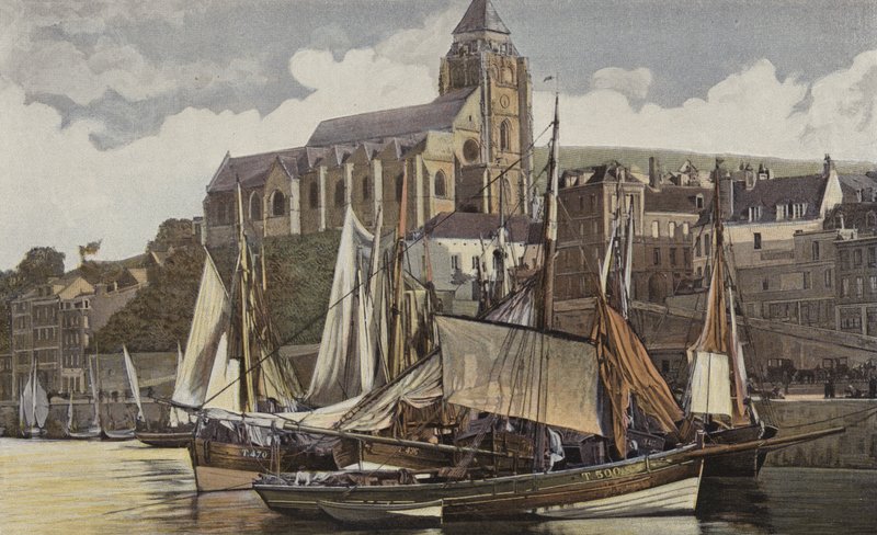 Le Treport, Kirken og havnen af French Photographer