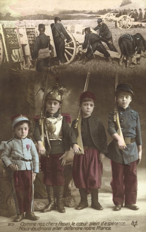 Som vores kære fædre, vores hjerter fyldt med håb, vil vi gå og forsvare vores Frankrig (farvefoto) af French Photographer