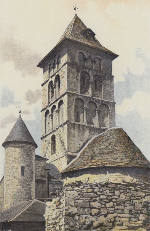 Livernon, Kirke, Klokketårn og Apsis af French Photographer