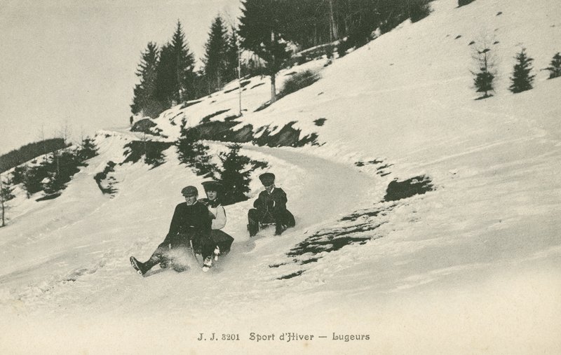Lugers på et bjerg (s/h foto) af French Photographer