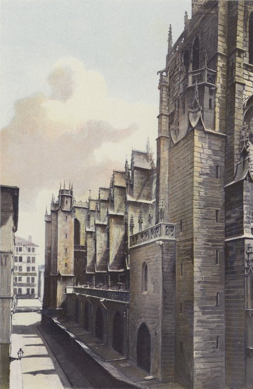 Lyon, St-Nizier Kirke, N sidefacade af French Photographer
