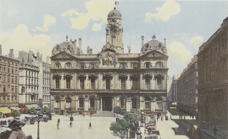 Lyon, Place des Terreaux, Rådhuset af French Photographer