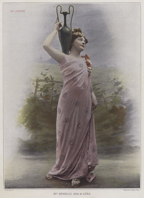 Mademoiselle Dehelly som Leda i Le Cygne (farvet foto) af French Photographer