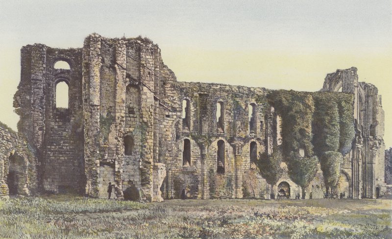 Maillezais, Old Abbey, Indvendig udsigt over ruinerne af kirken af French Photographer