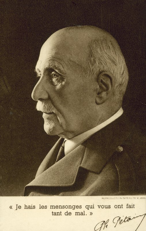 Marshal Philippe Petain, fransk soldat og krigsleder i Vichy Frankrig (s/h foto) af French Photographer