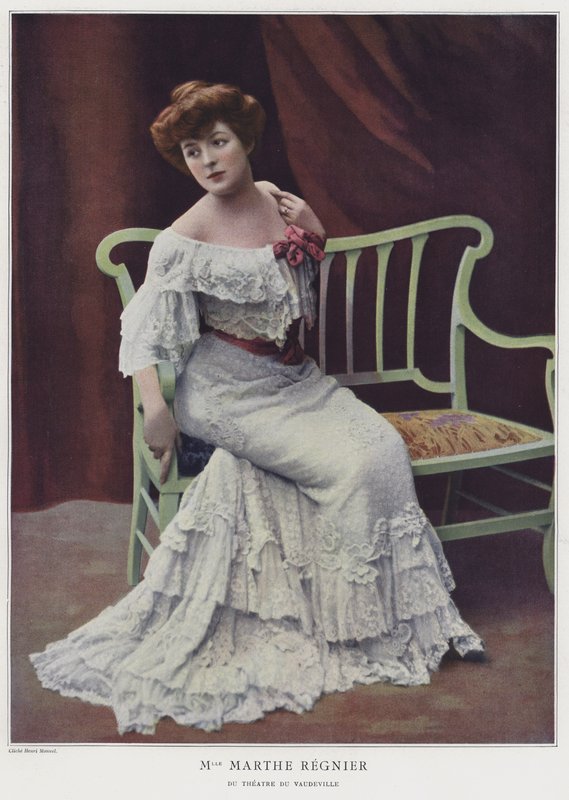 Marthe Regnier, fransk skuespillerinde (farvet foto) af French Photographer