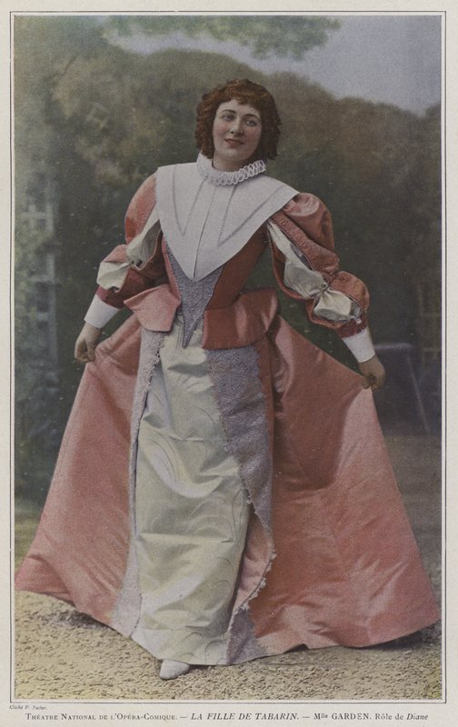 Mary Garden som Diane i La Fille de Tabarin (farvet foto) af French Photographer